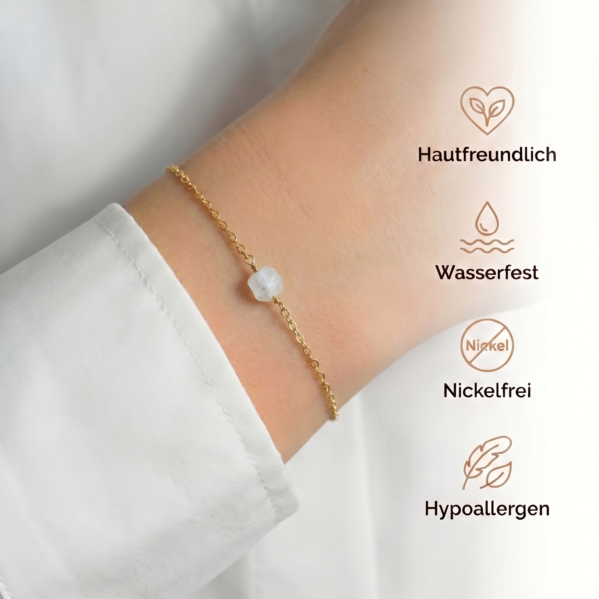 Mondstein Armband - Unbearbeitet