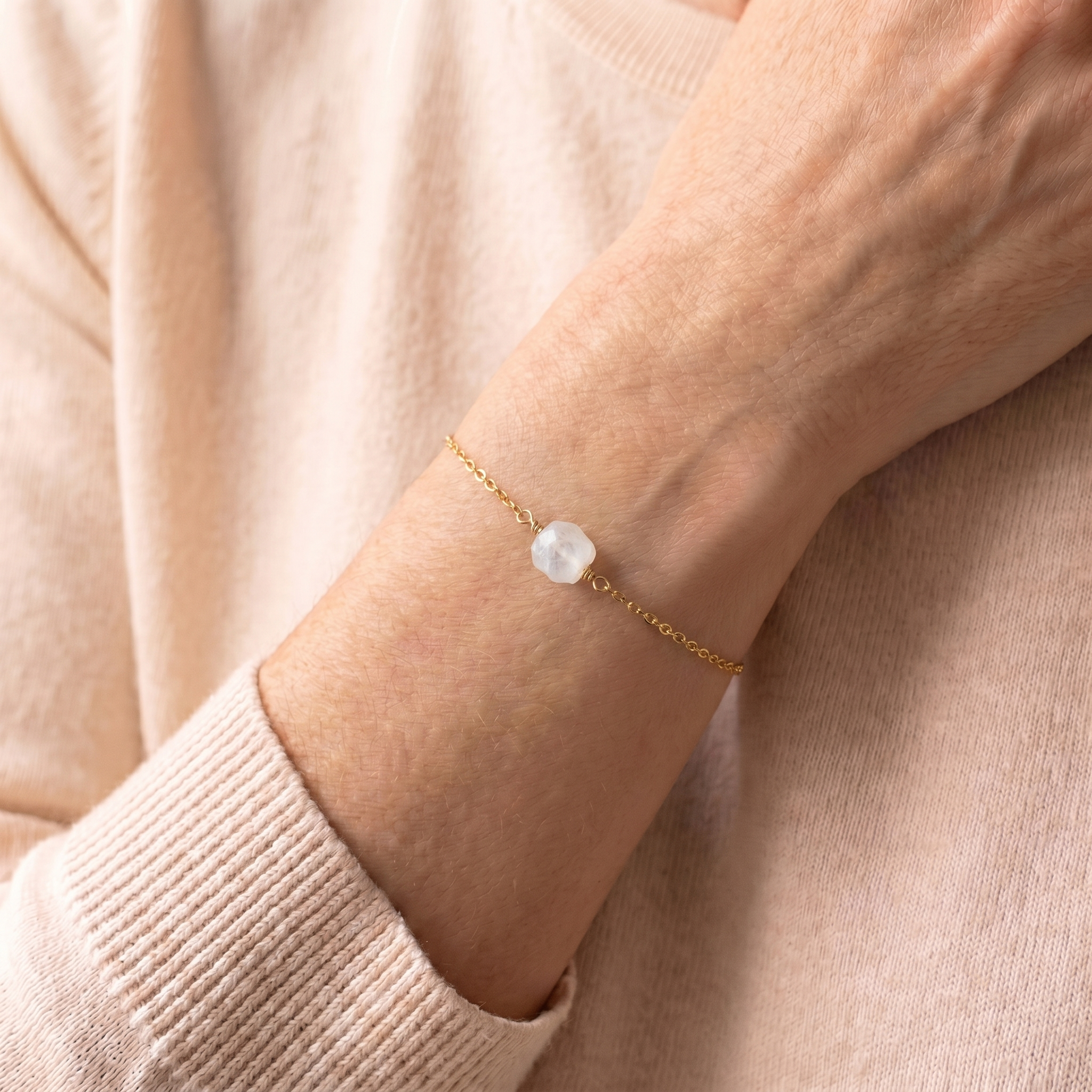 Mondstein Armband - Unbearbeitet