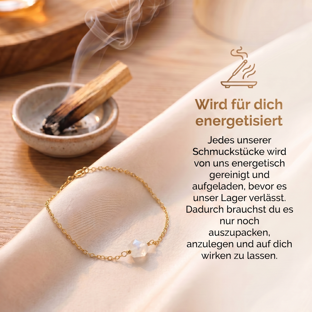 Mondstein Armband - Unbearbeitet