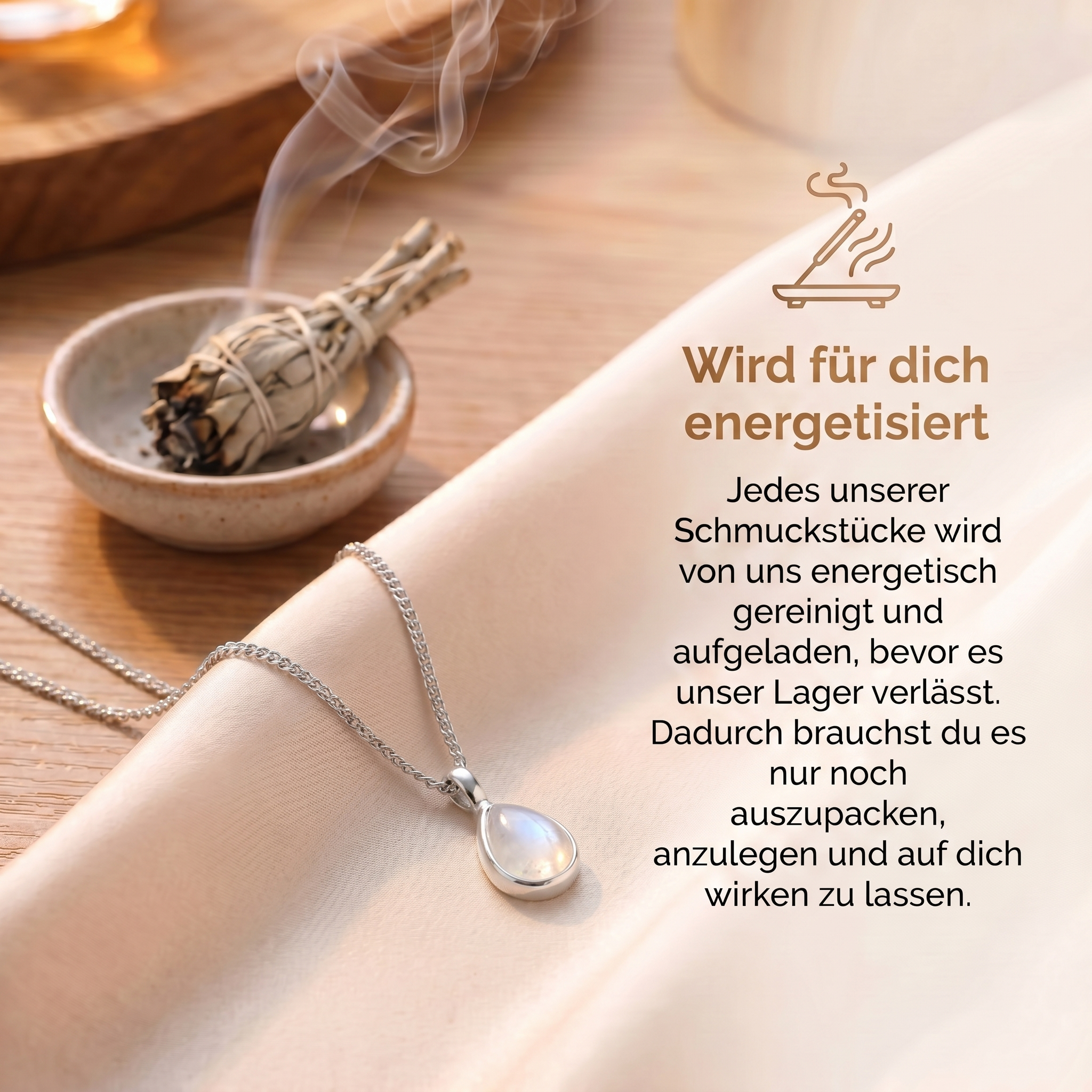 Mondstein Halskette - S925 Silber