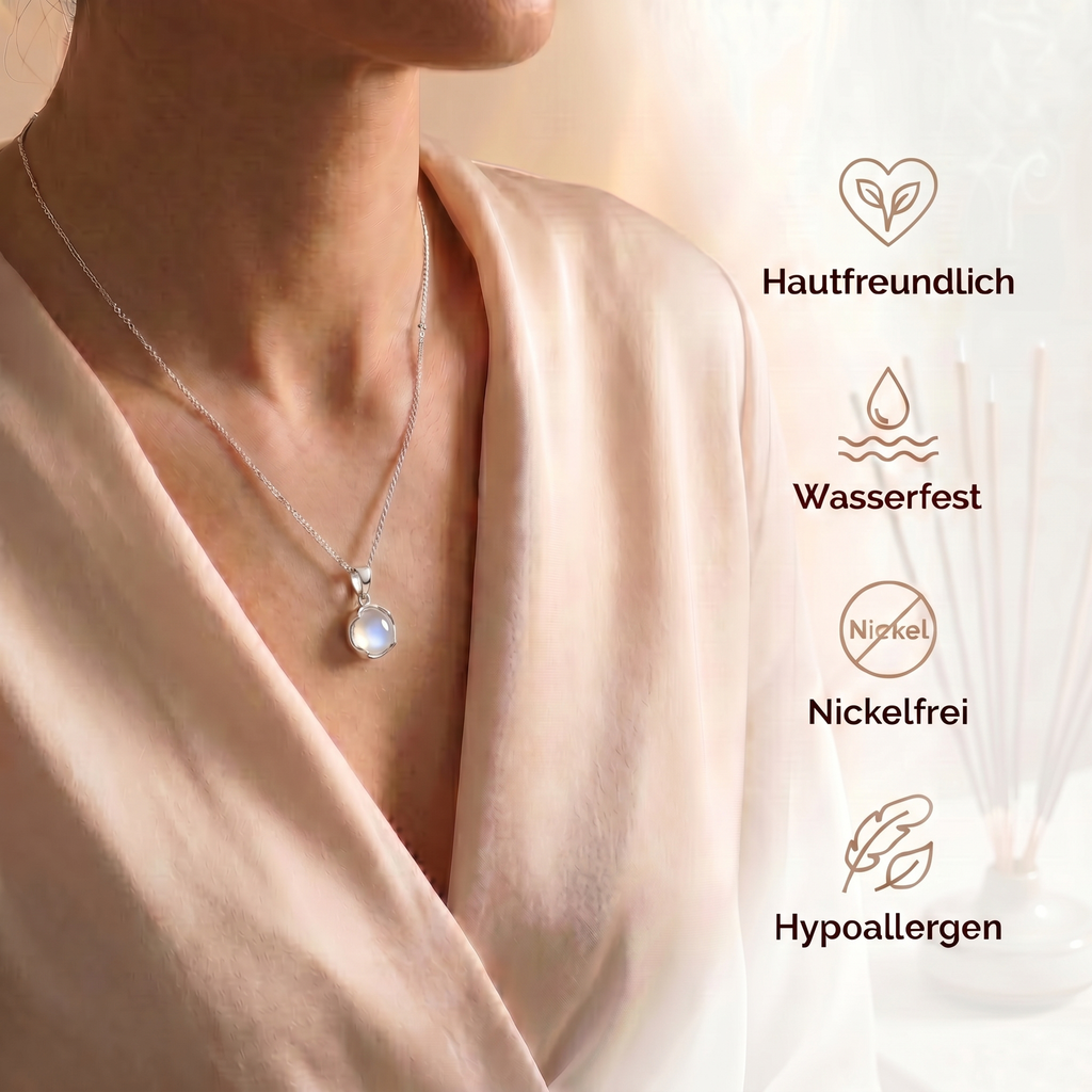 Mondstein Halskette - Medallion
