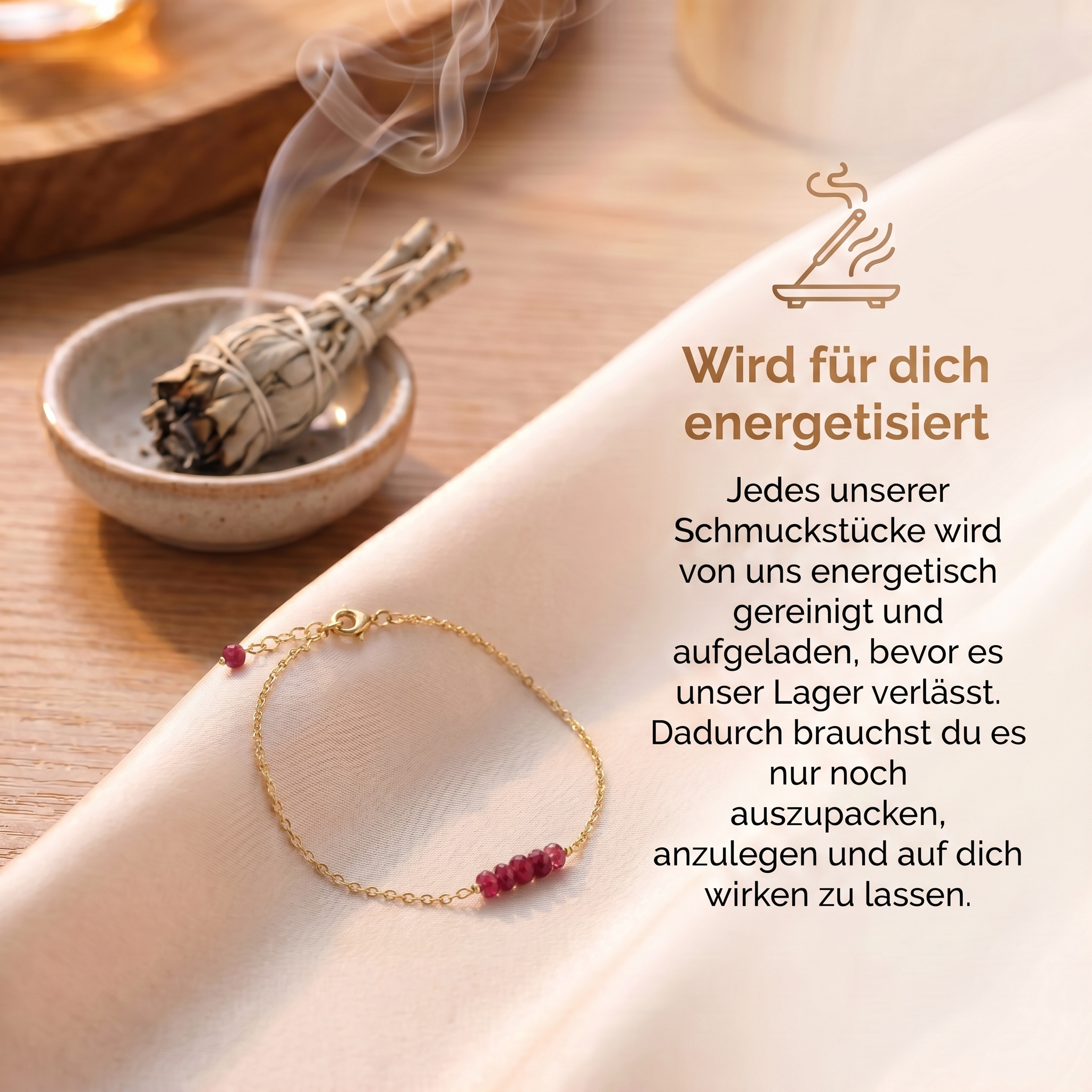Rubin Armband - Perlen zart