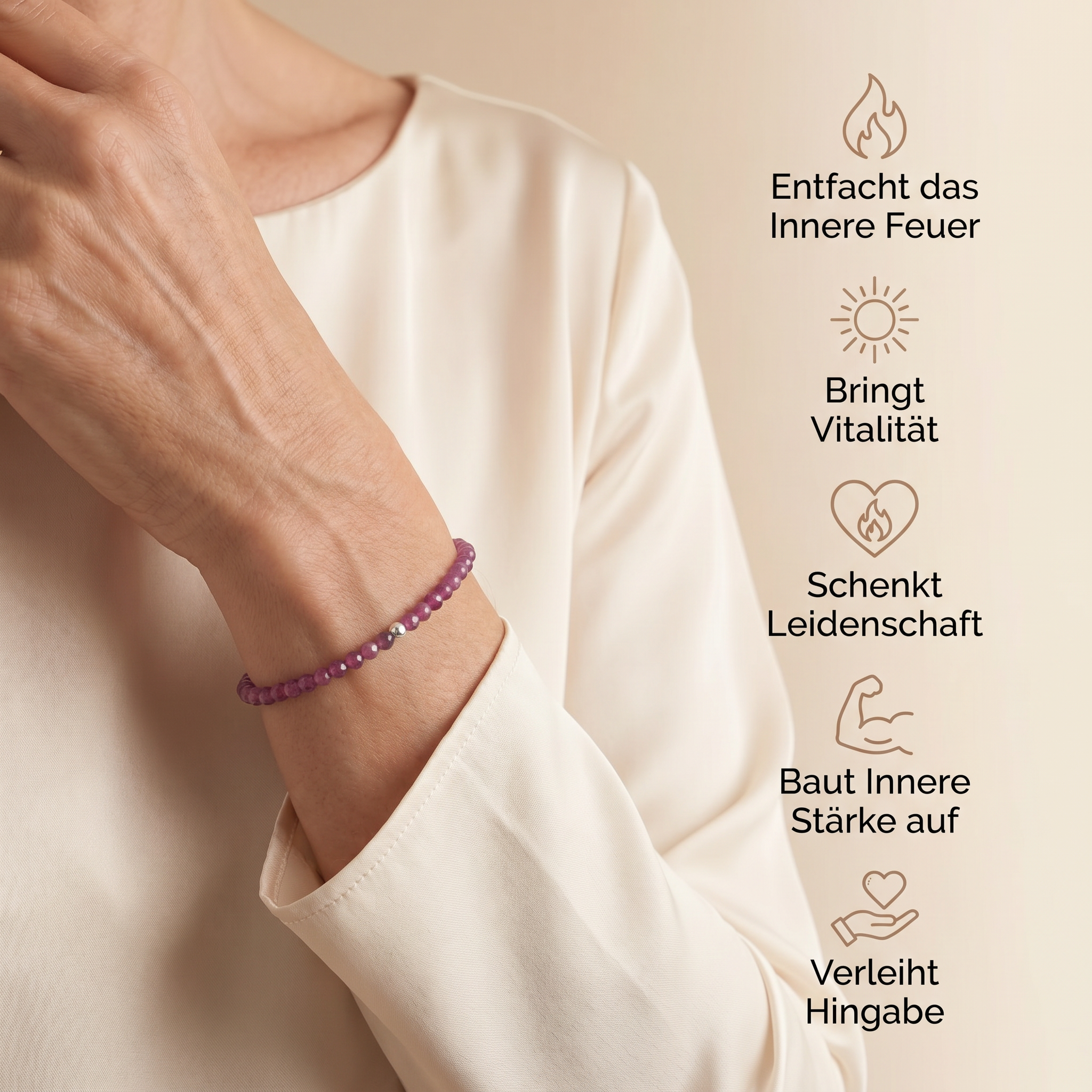Rubin Armband - Perlen