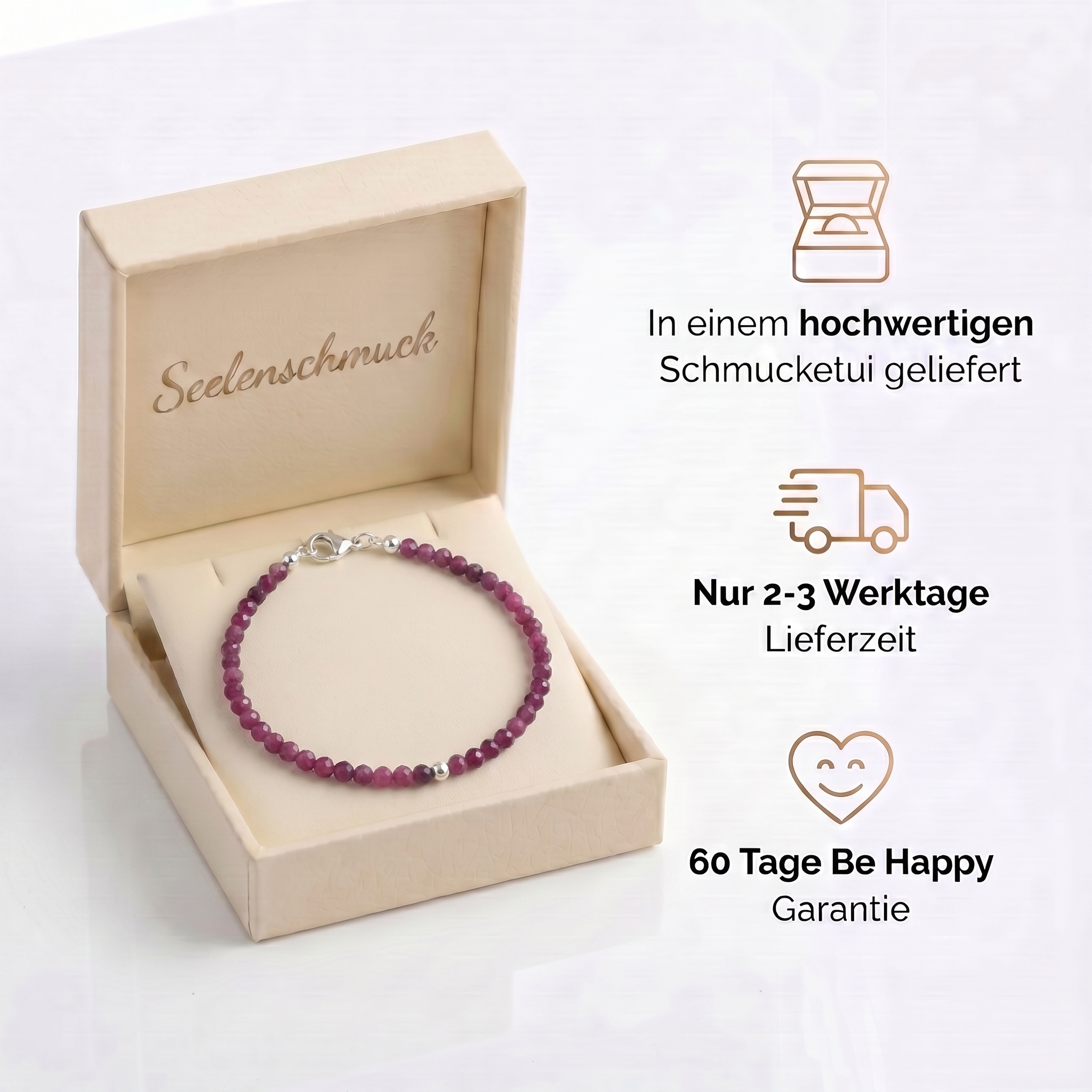 Rubin Armband - Perlen