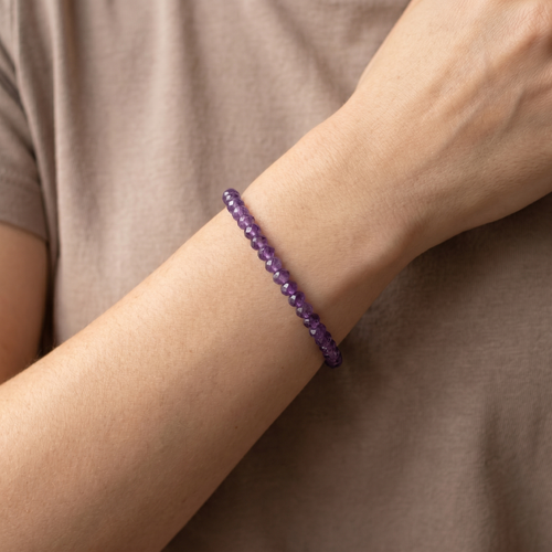 Amethyst Armband - geschliffene Perlen