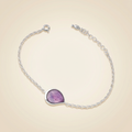 Amethyst Armband - Perlenanhänger S925 Silber
