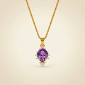 Amethyst Halskette - Naturstein mit Kristallen