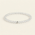 Bergkristall Naturstein Armband mit Silberperle
