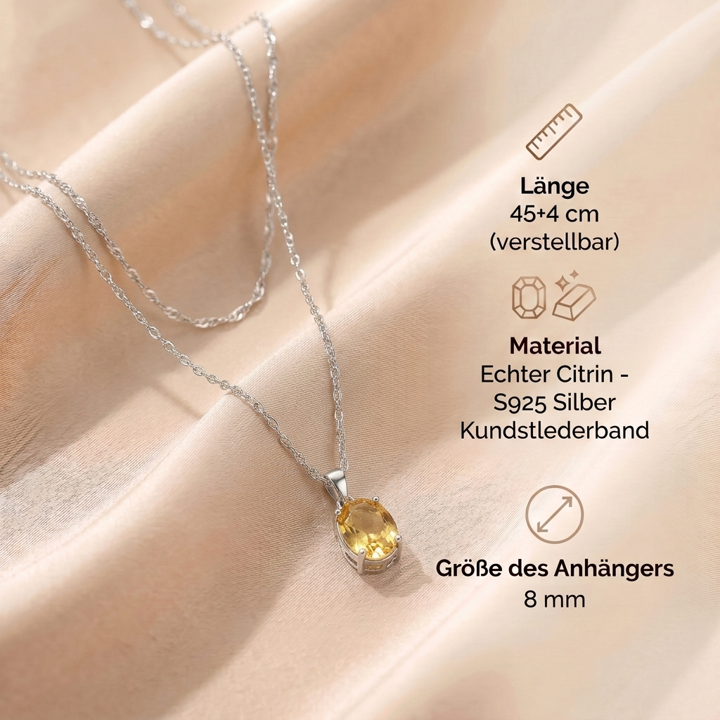 Citrin Halskette - Freudenträne Anhänger