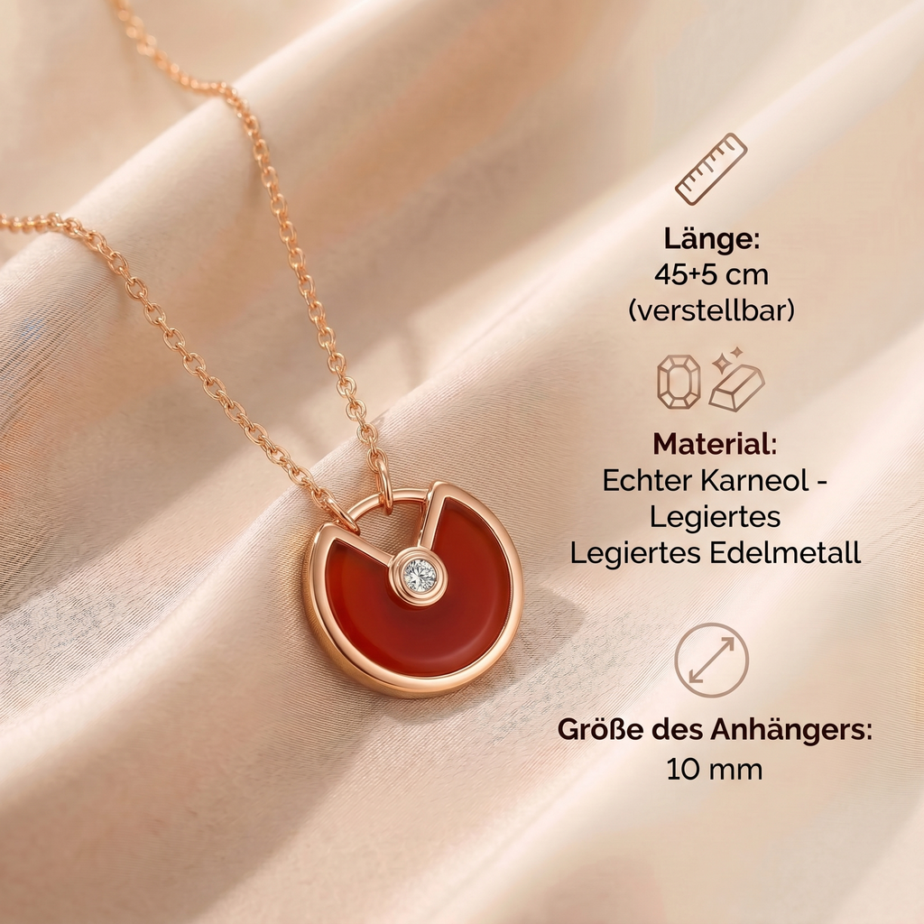 Karneol Halskette - Kreismedallion