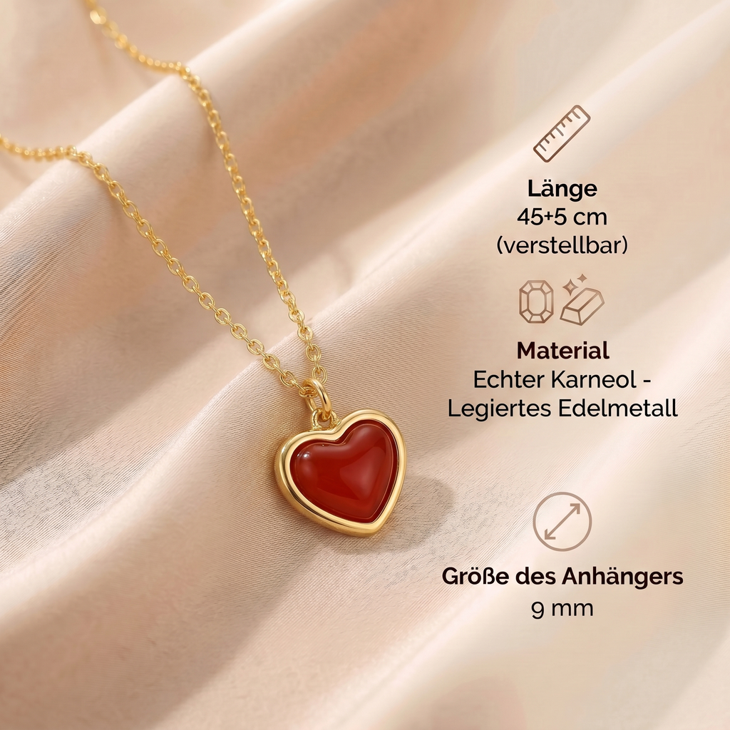 Karneol Set - Herz aus Feuer