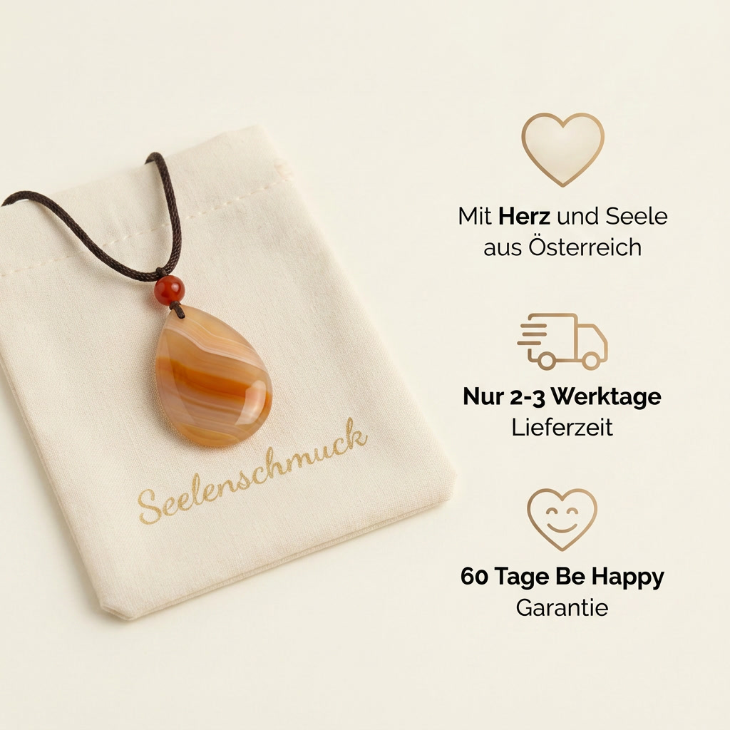 Karneol Halskette - Naturkarneol Tropfen