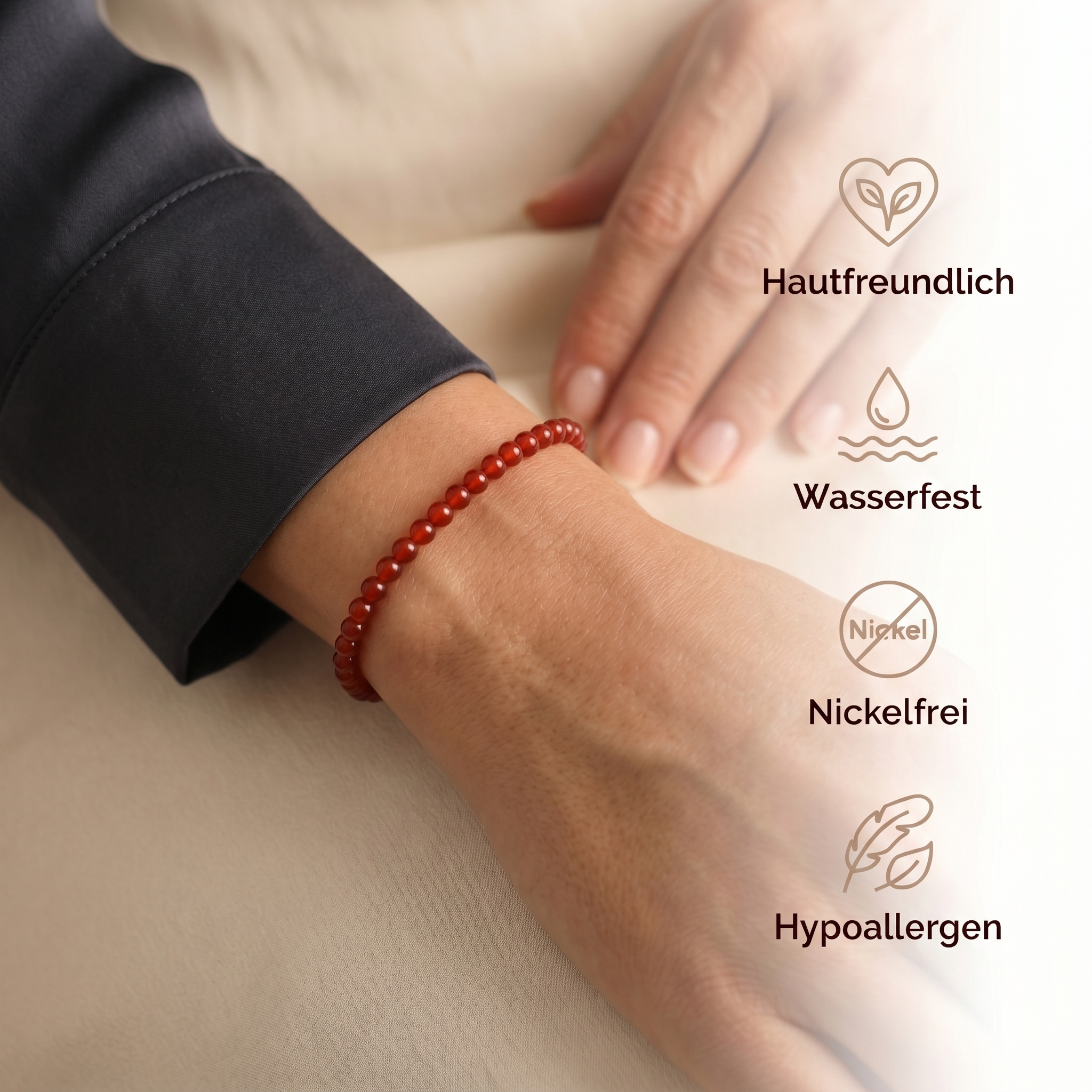 Karneol Armband - Perlen
