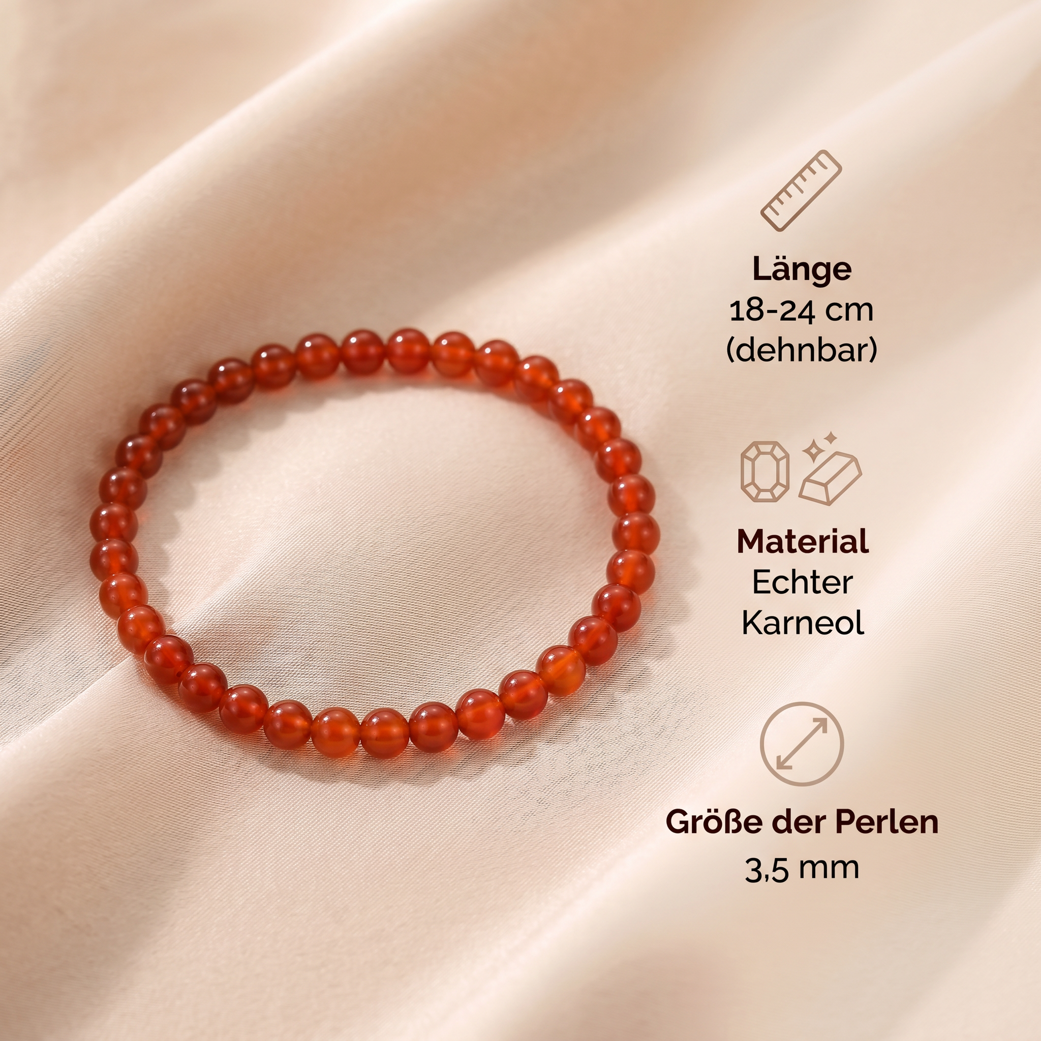 Karneol Armband - Perlen