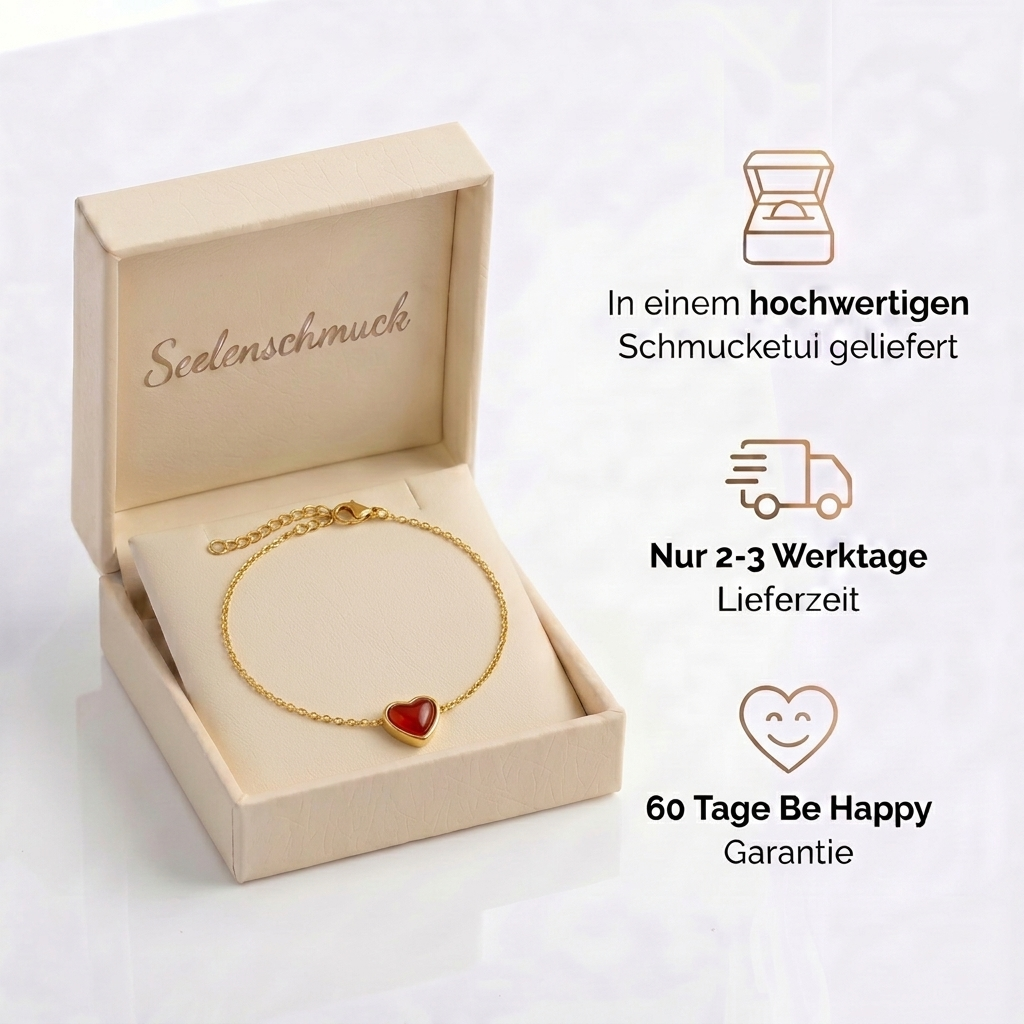 Karneol Armband - Herz Anhänger