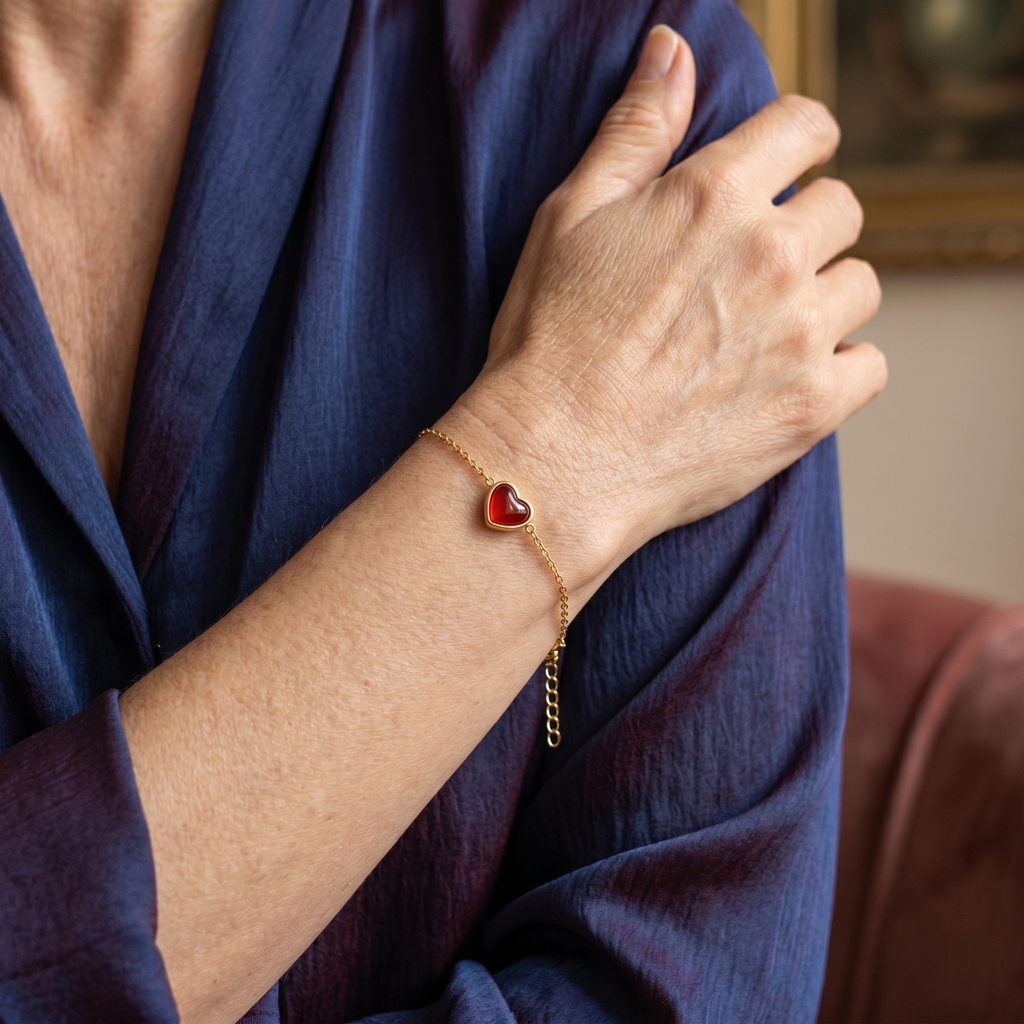 Karneol Armband - Herz Anhänger