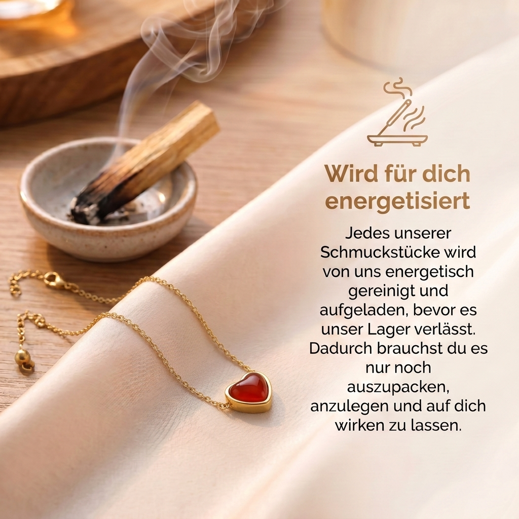 Karneol Armband - Herz Anhänger
