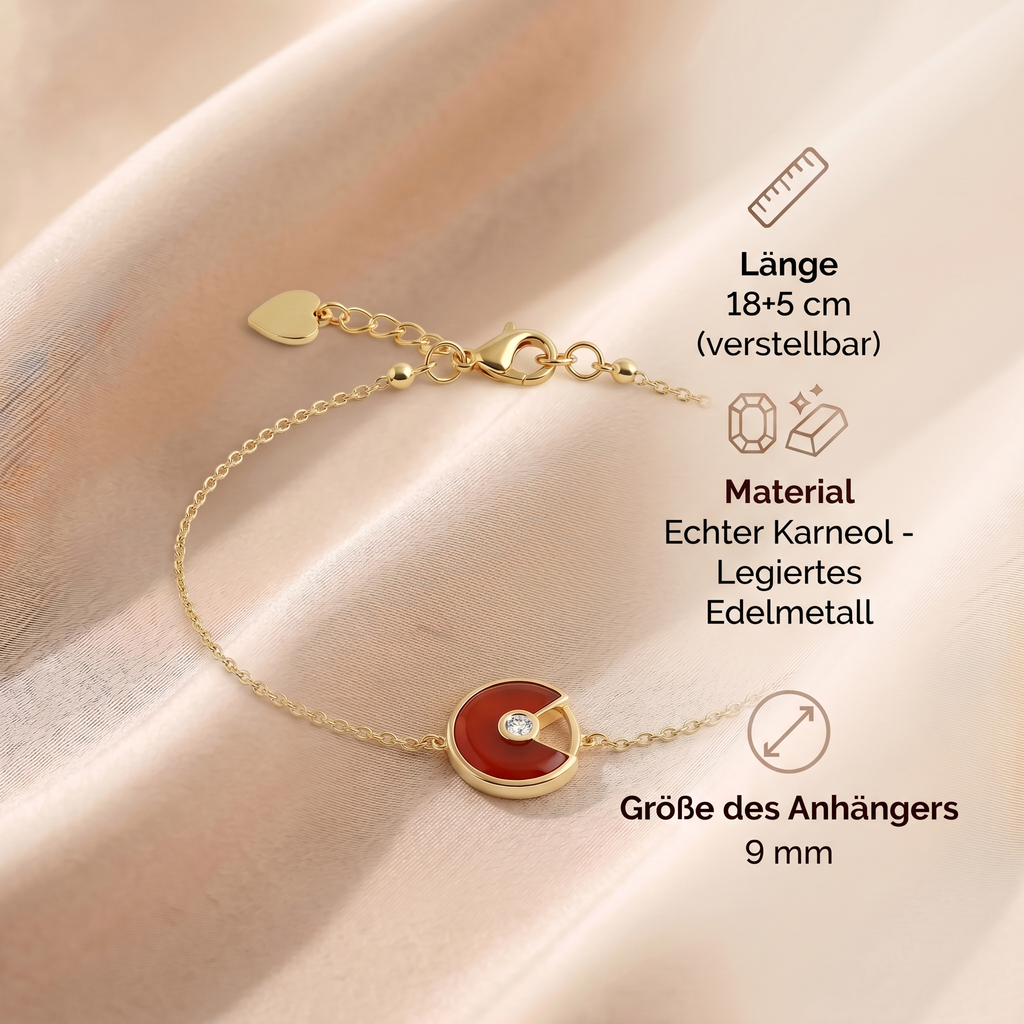 Karneol Armband - Kreismedallion