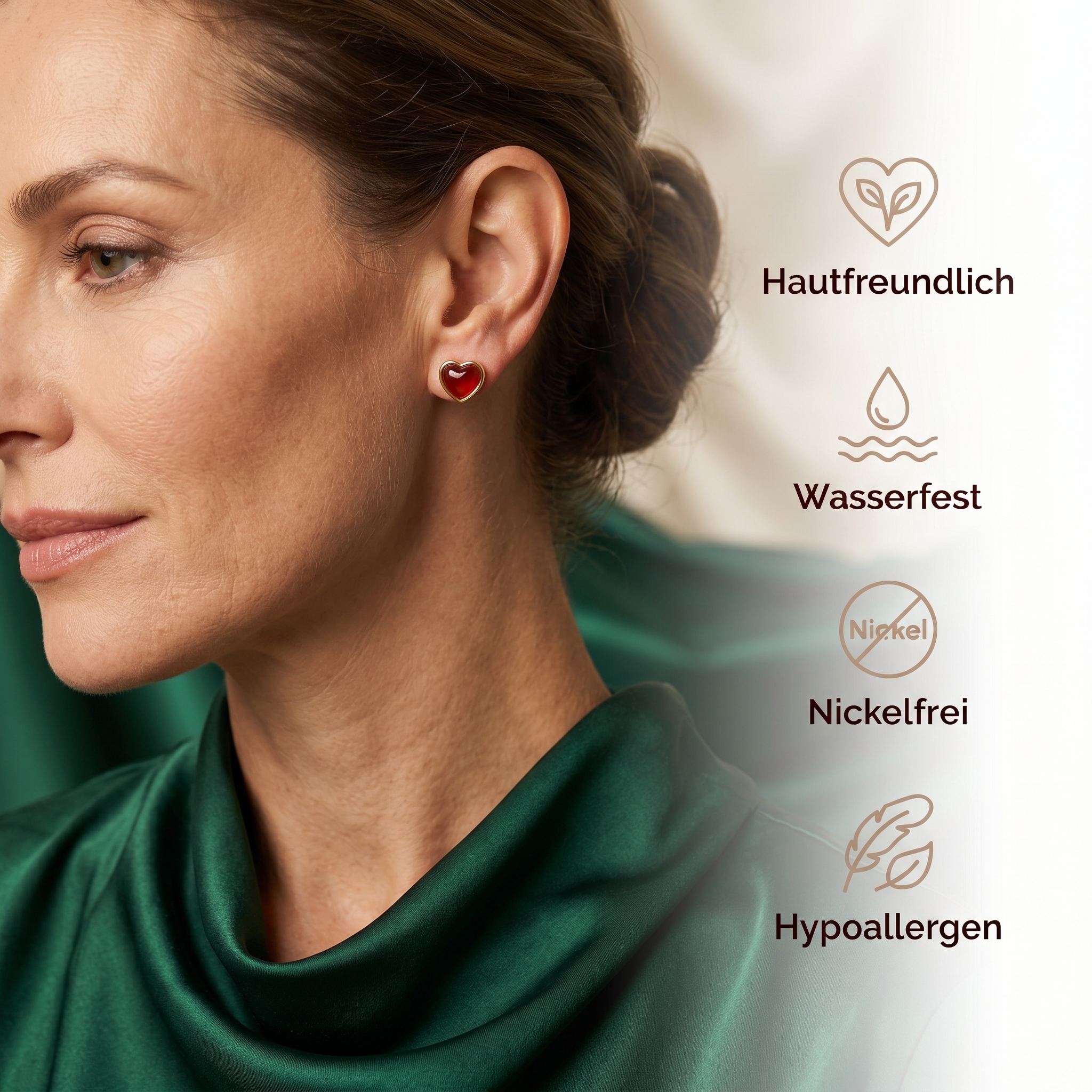 Karneol Ohrringe - Herzform