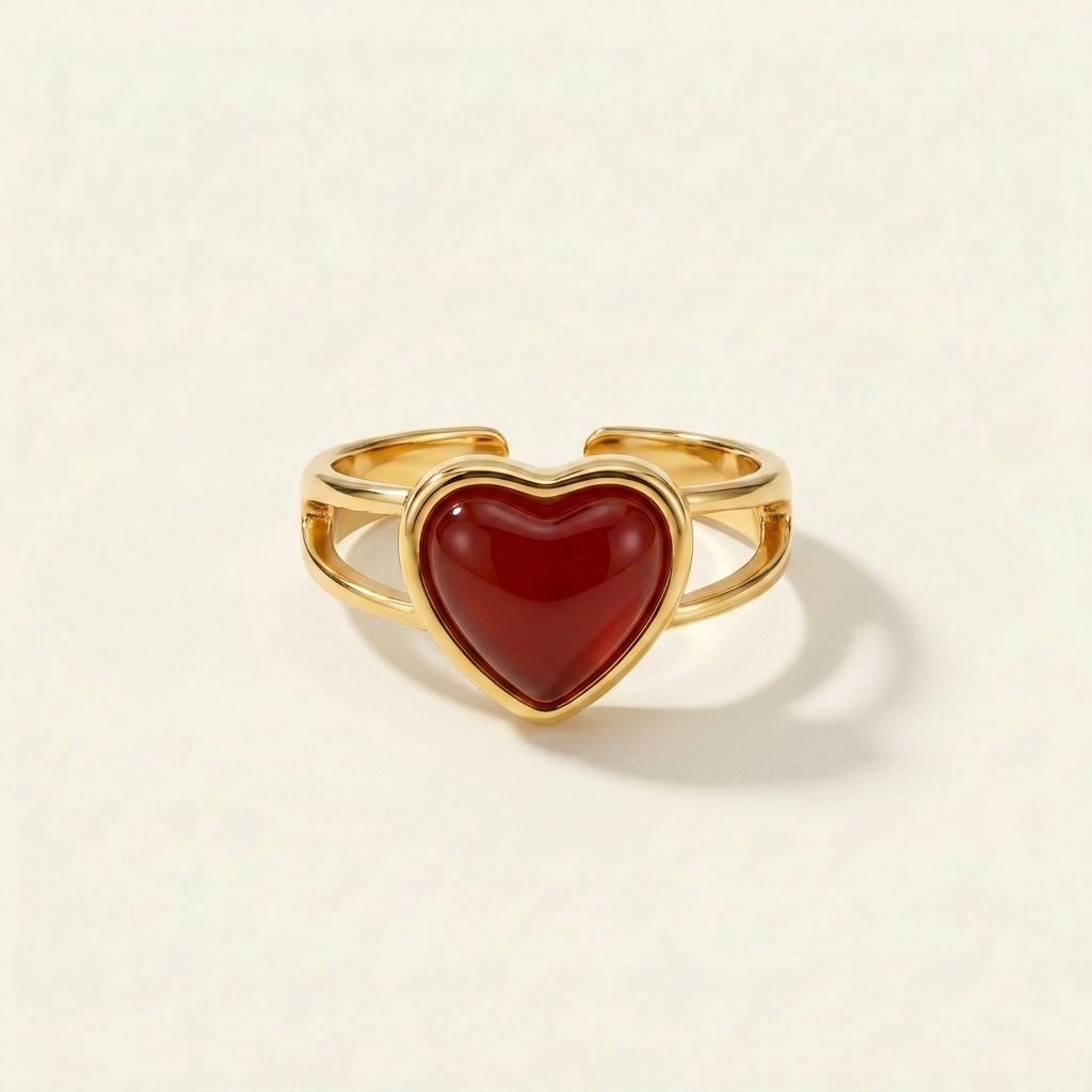 Karneol Ring - Herzform