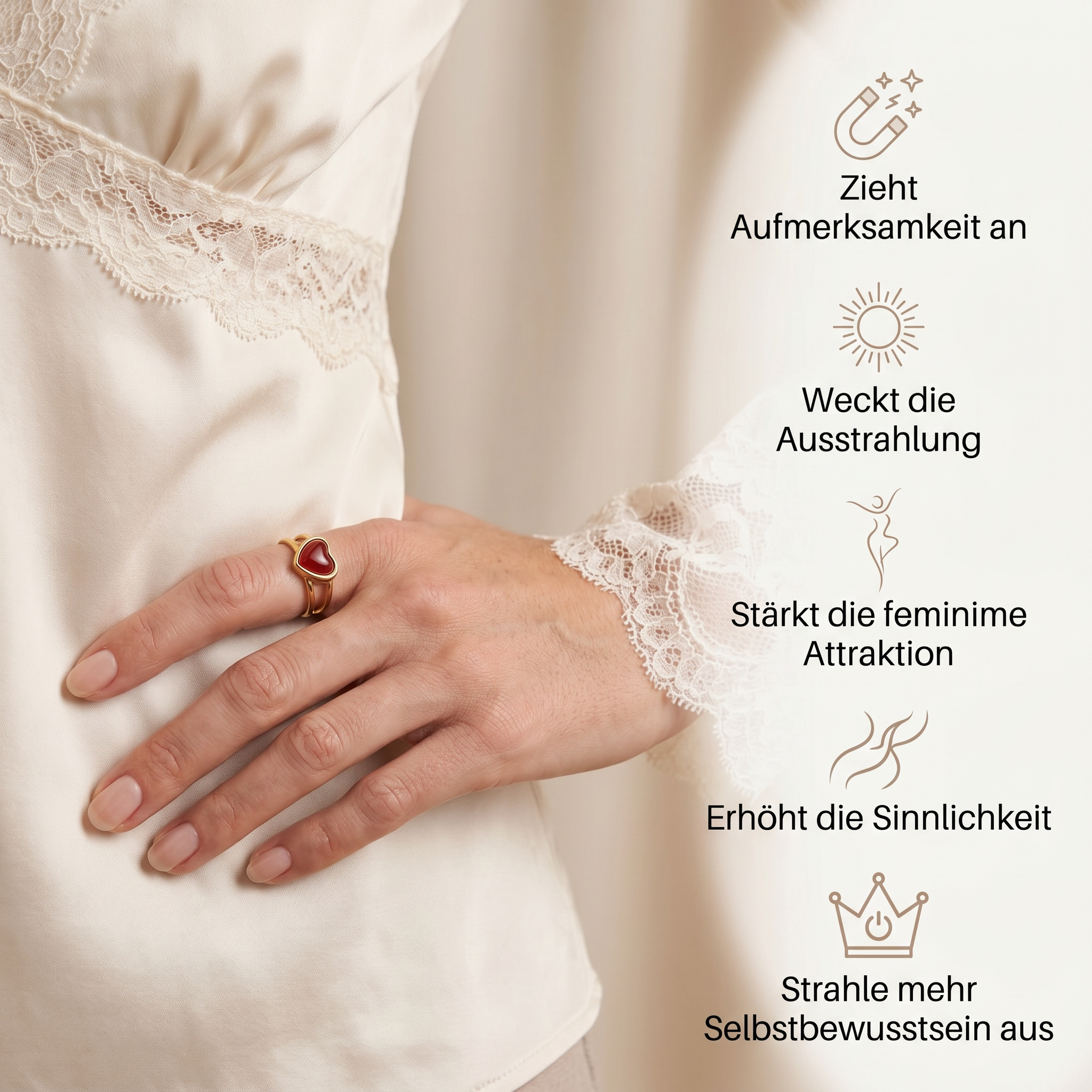 Karneol Ring - Herzform