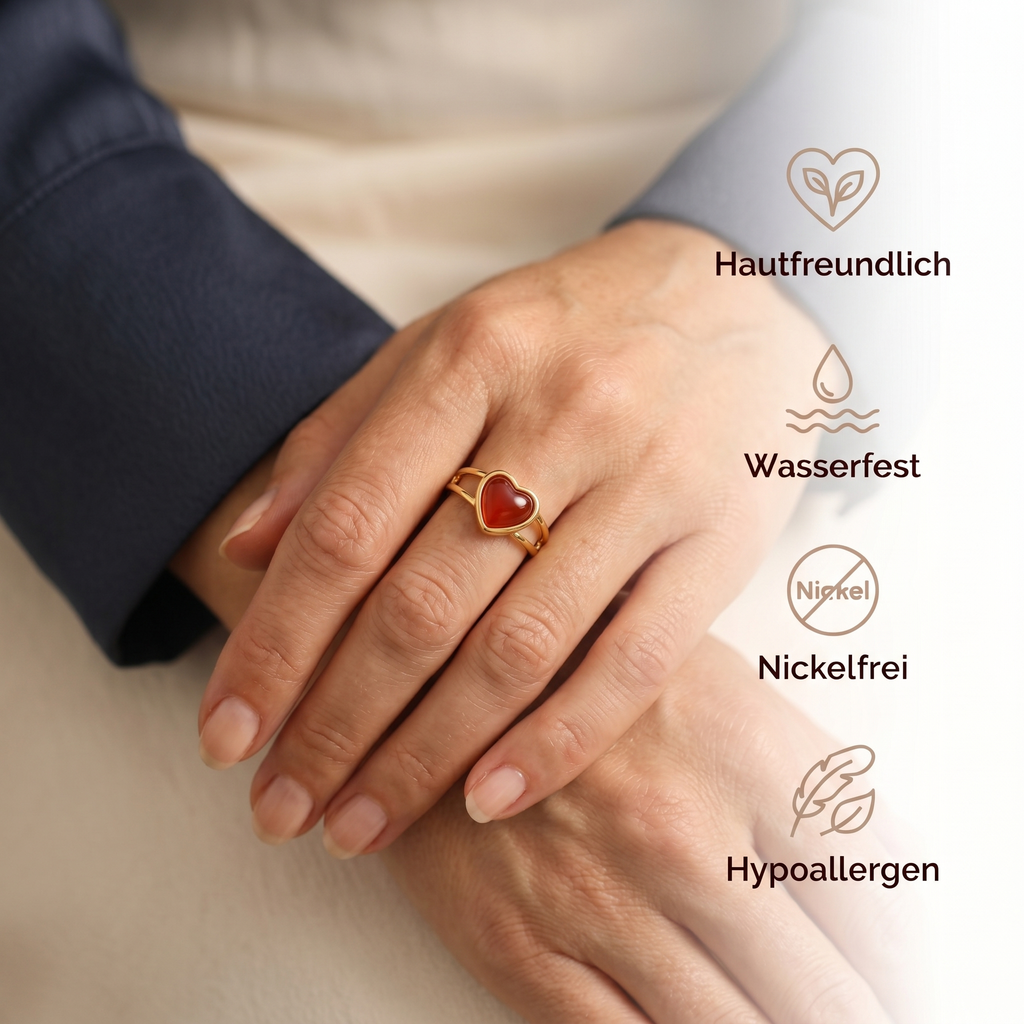 Karneol Ring - Herzform