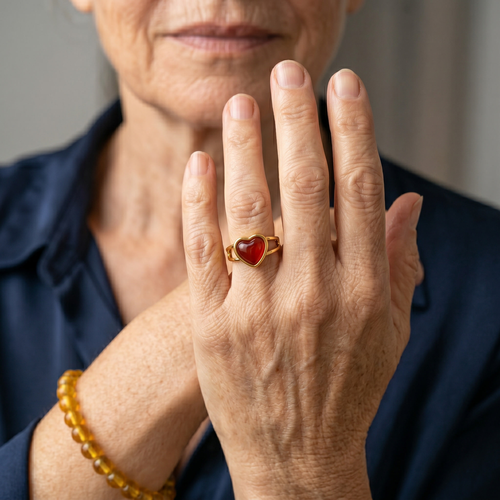 Karneol Ring - Herzform