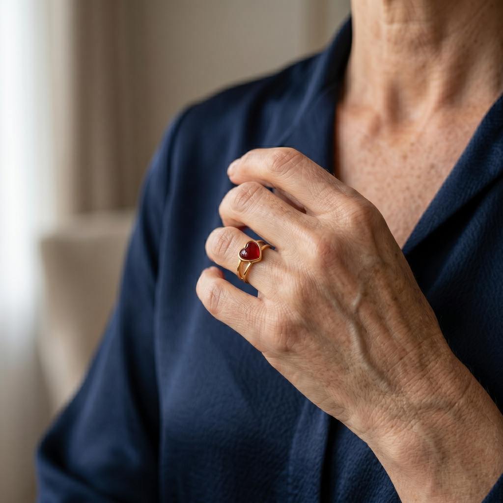 Karneol Ring - Herzform