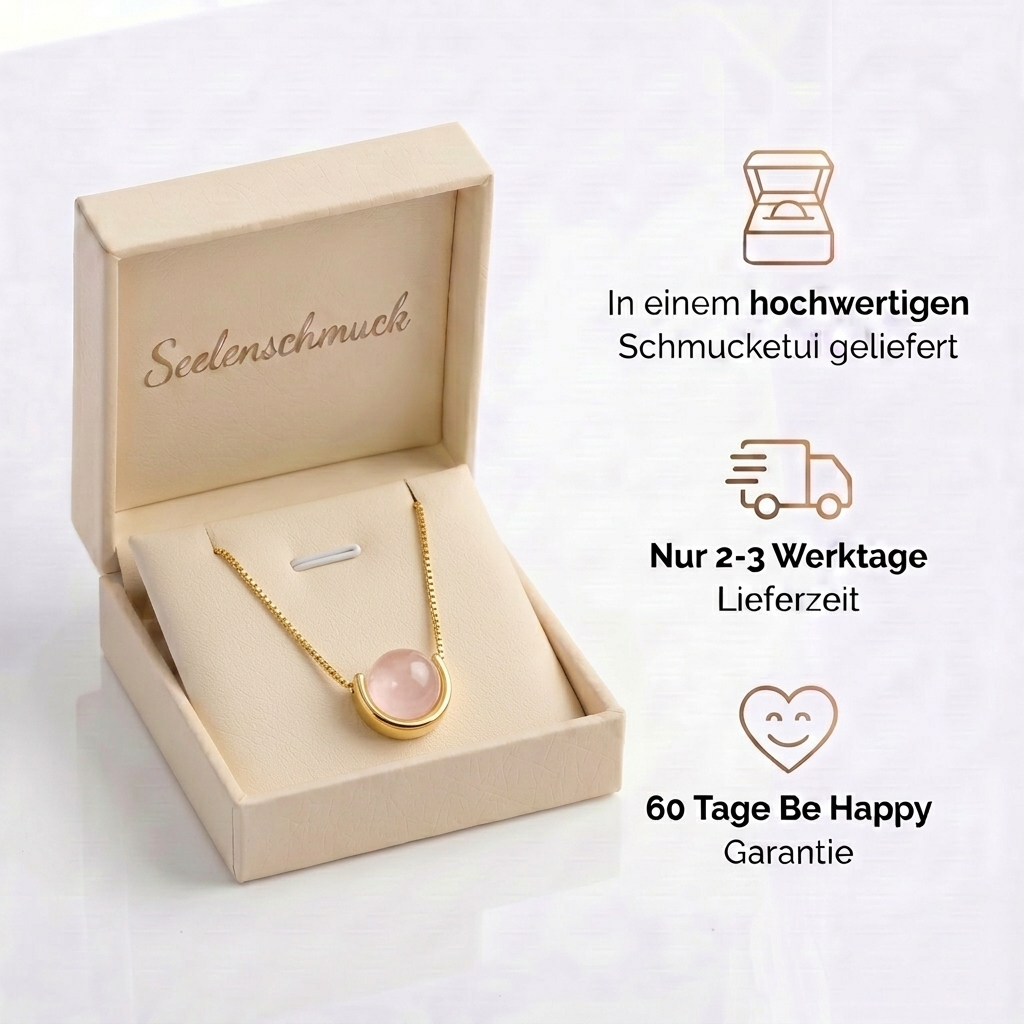 Rosenquarz Halskette - Kugelschliff elegant
