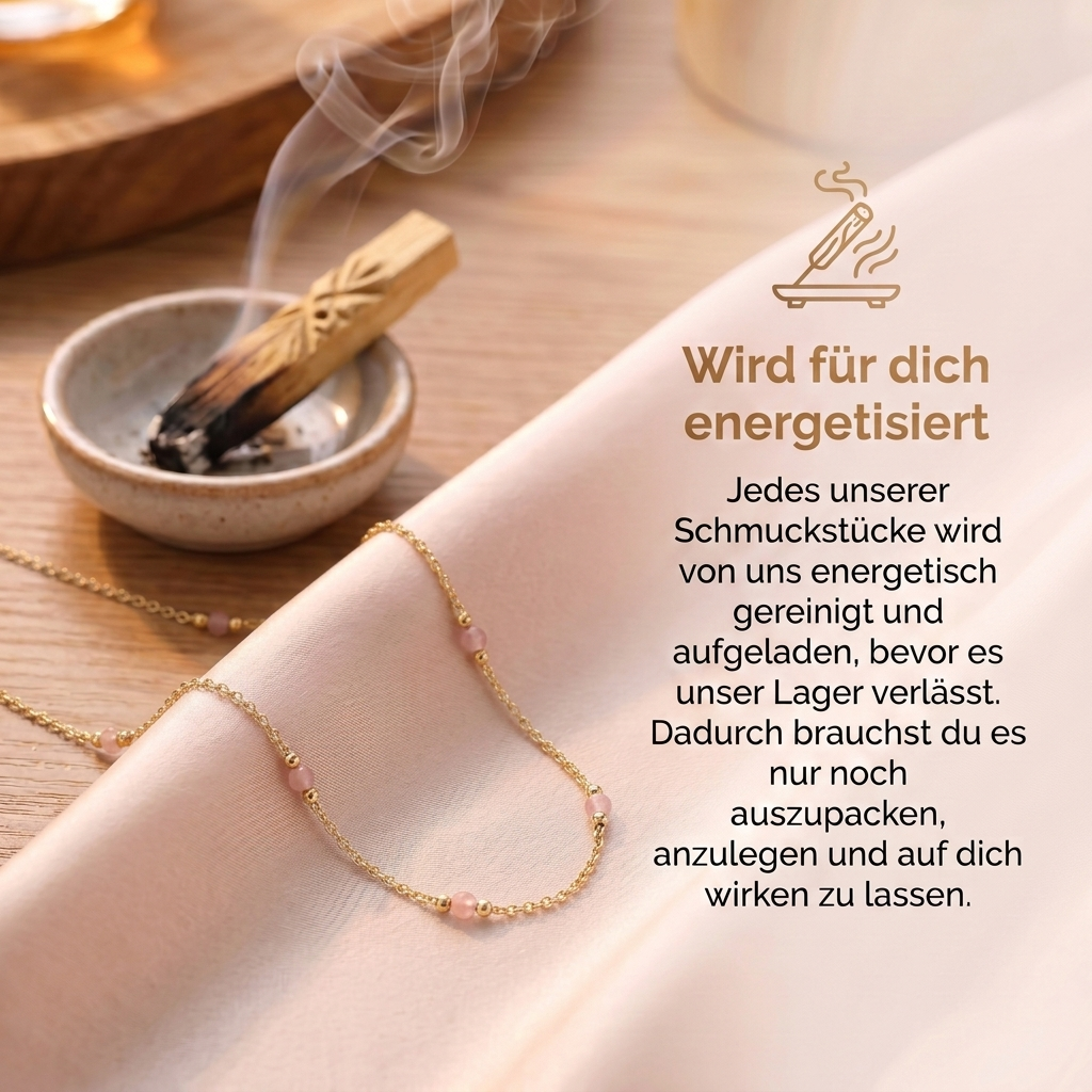 Rosenquarz Halskette - Minimalistisch