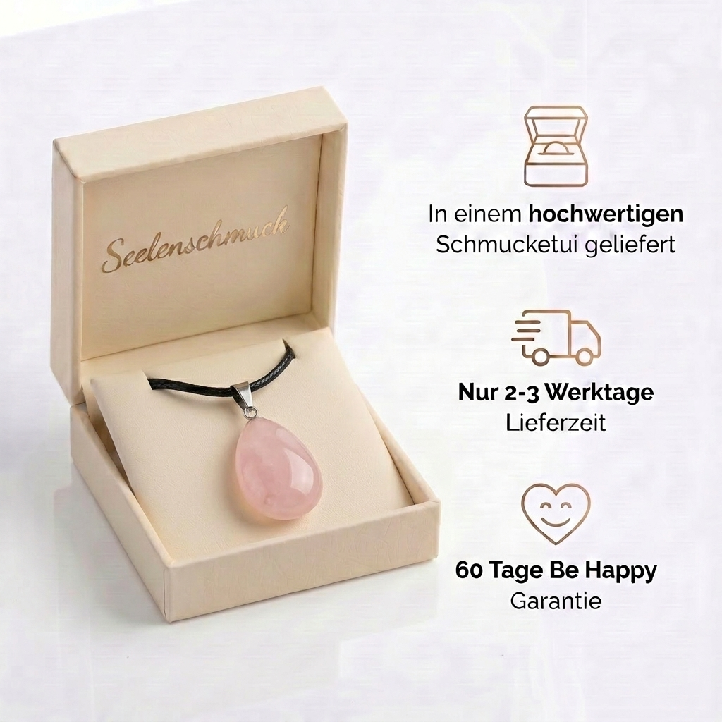 Rosenquarz Halskette - Tropfenform