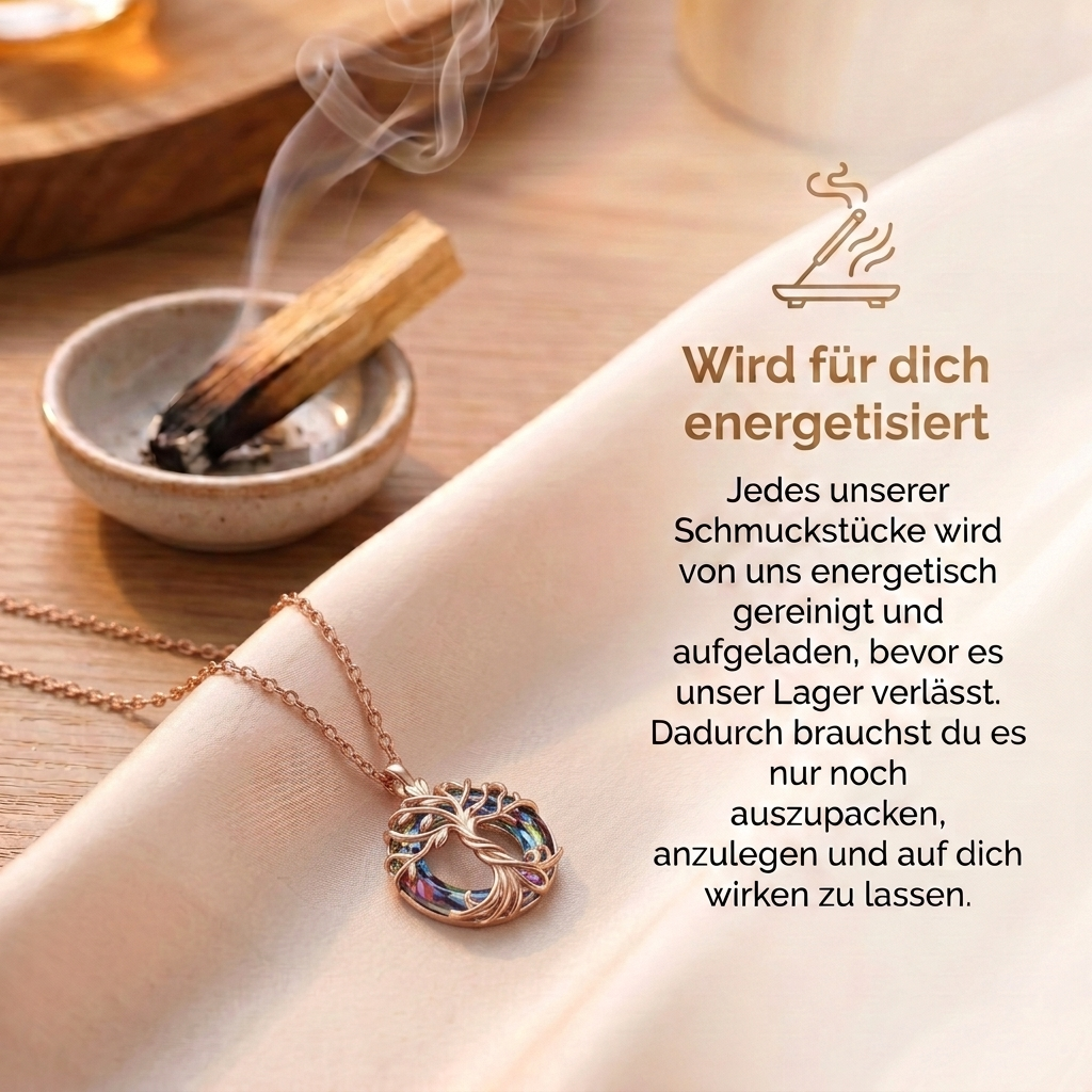 Lebensbaum Halskette - Kristallkreis