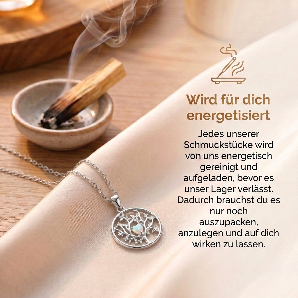 Lebensbaum Halskette mit Zirkon