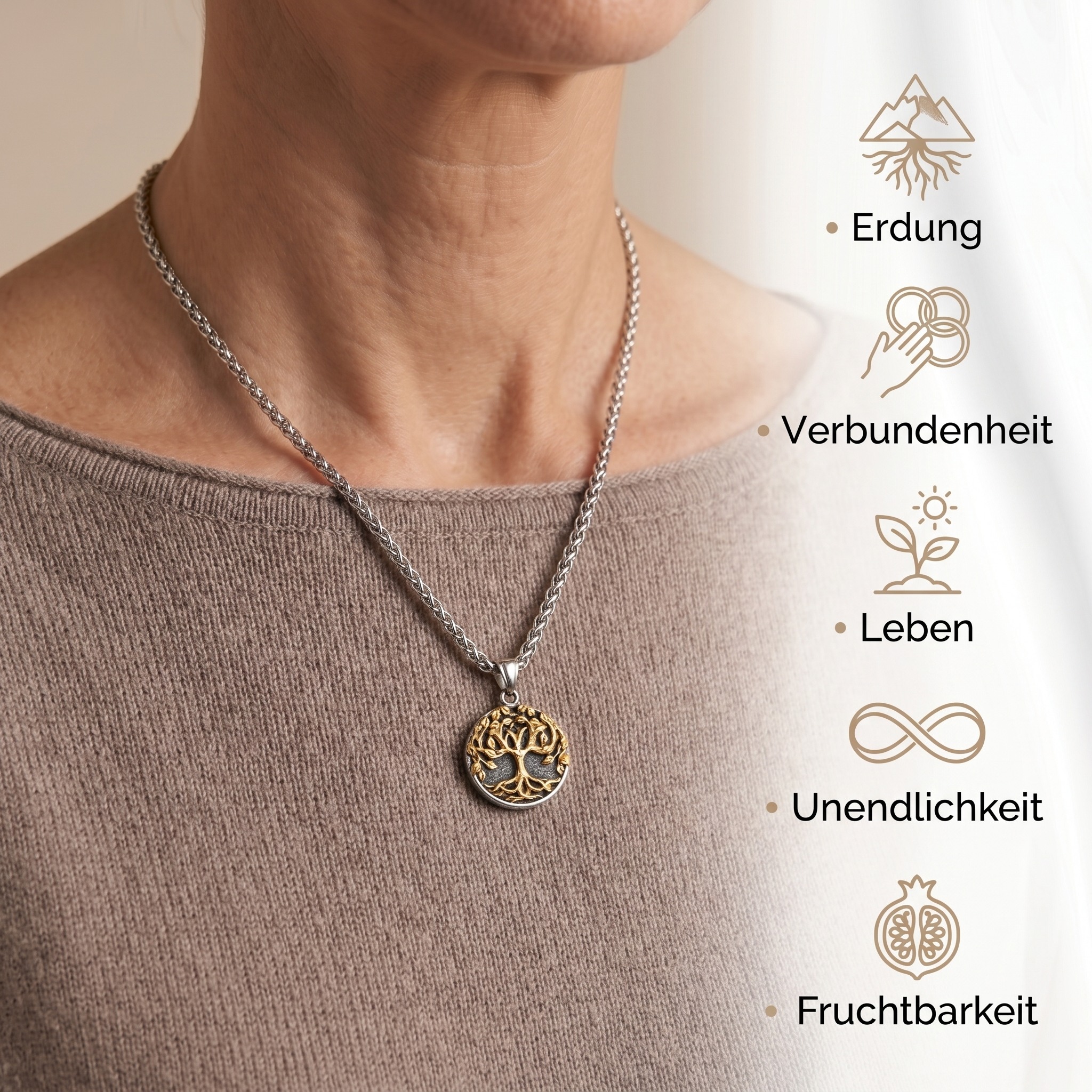 Lebensbaum Halskette antik
