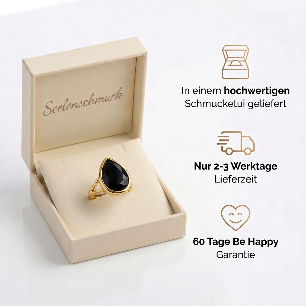 Schwarzer Onyx Ring - Nachtzauber