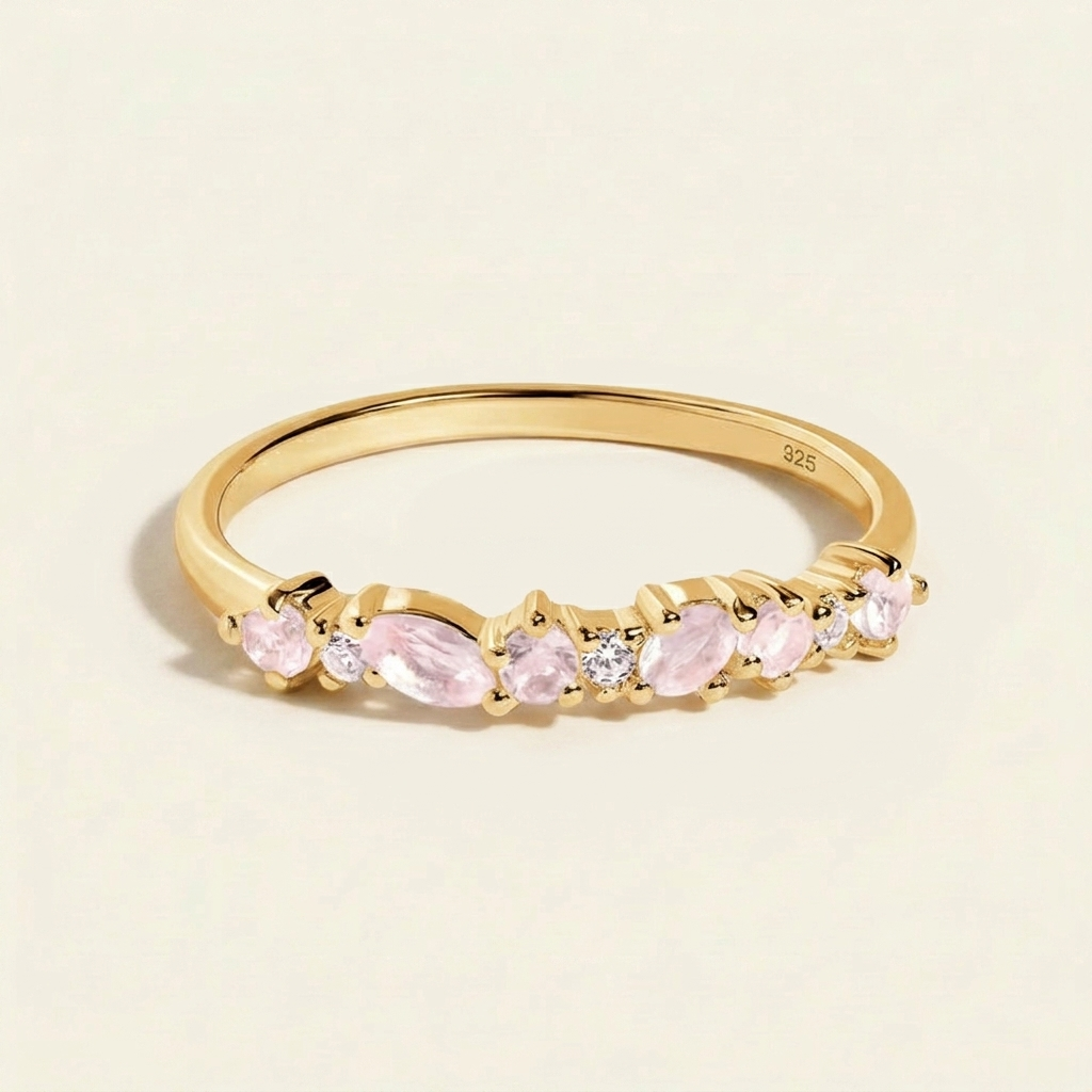 Rosenquarz Ring - Natursteine