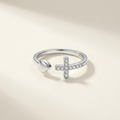 Zirkon Ring - Kreuz & Herz