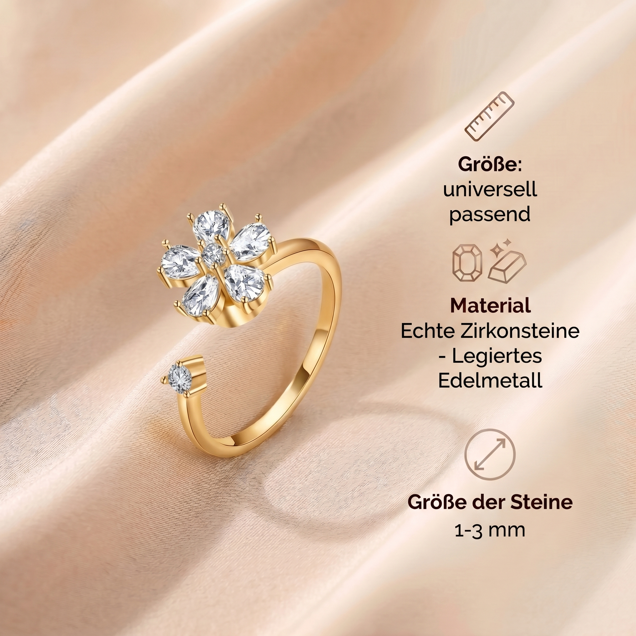 Zirkon Ring - Anti Stress Ring (beweglich)