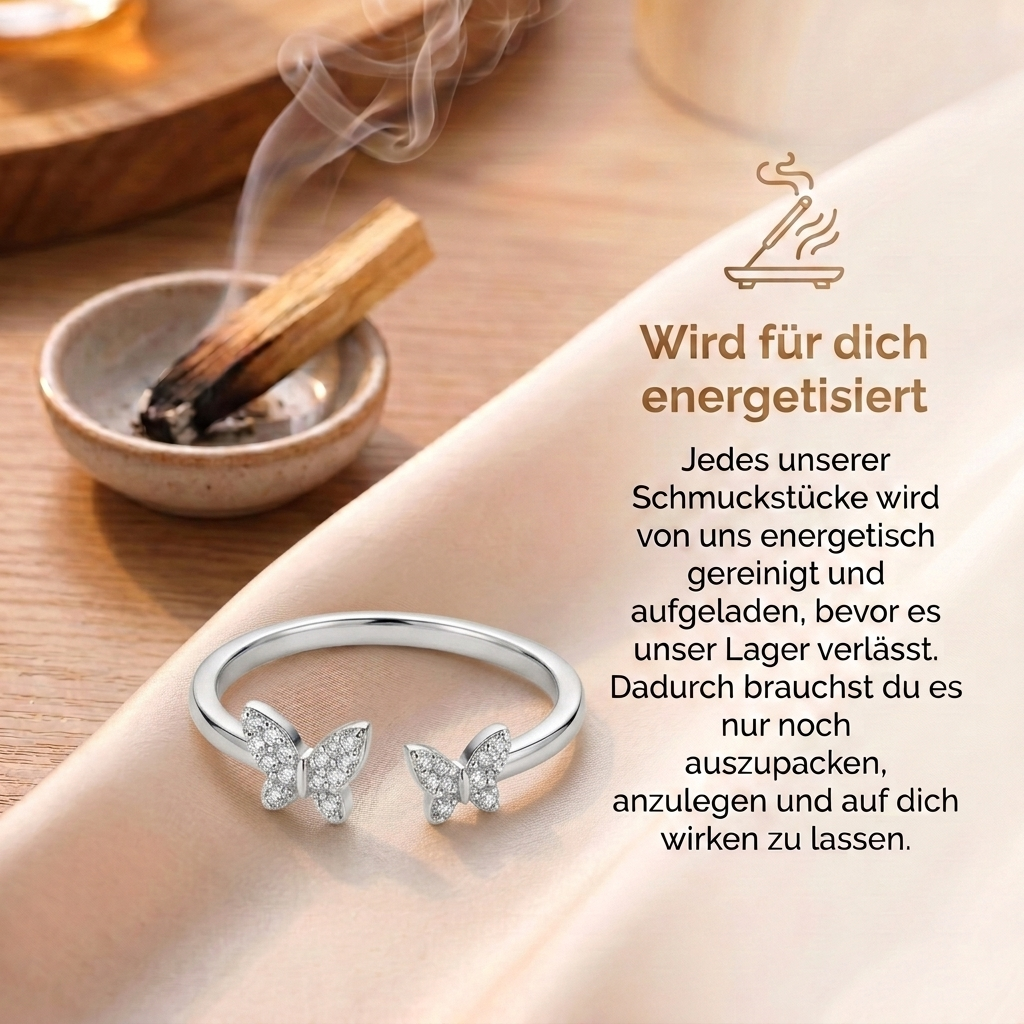 Zirkon Ring - Schmetterlinge