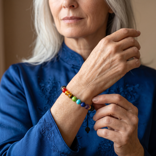 7 Chakren Lava Armband