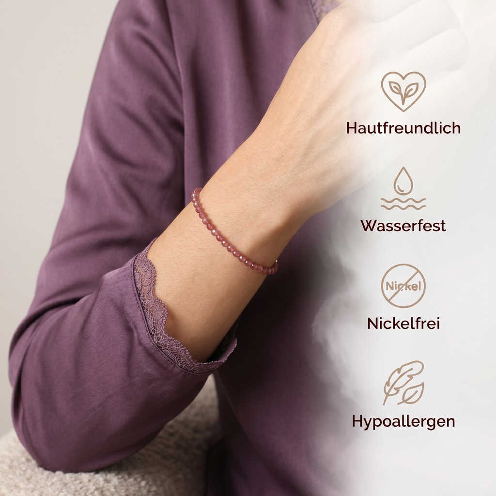 Rosenquarz Armband - Perlen