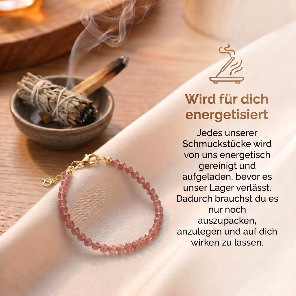 Rosenquarz Armband - Perlen