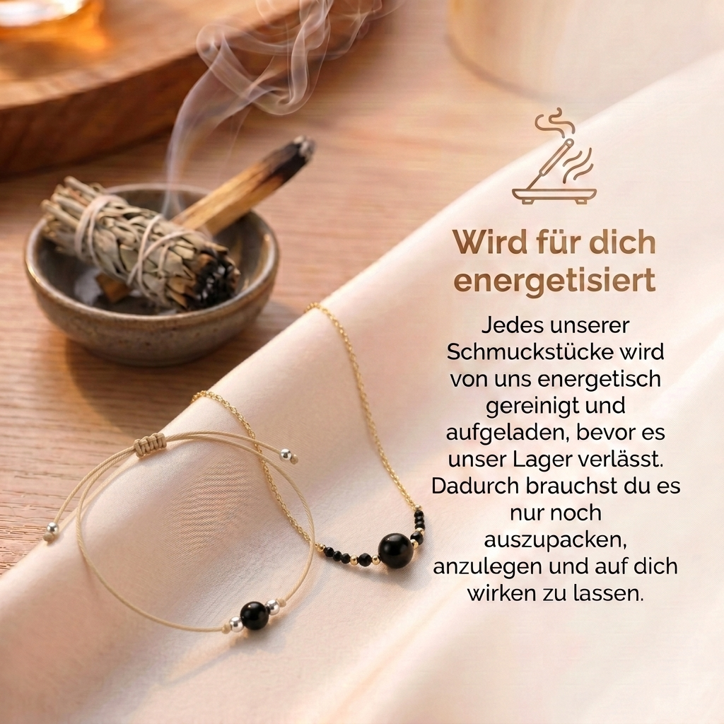 Obsidian Naturband Starterset - Halskette & Armband