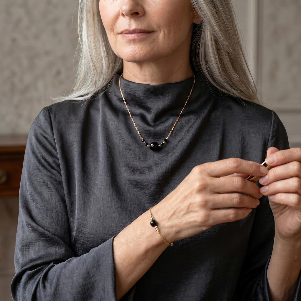 Obsidian Naturband Starterset - Halskette & Armband