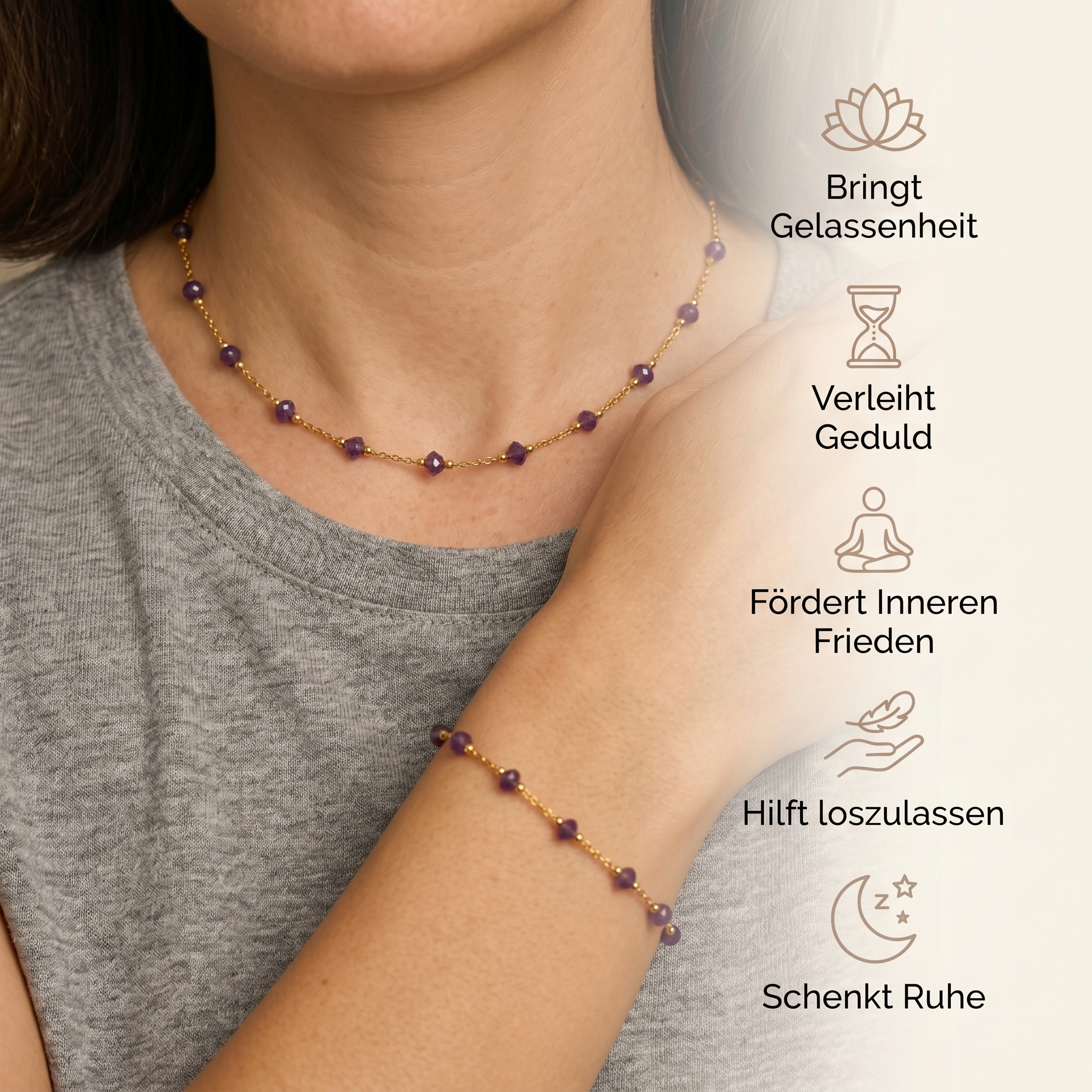 Amethyst Set - Halskette & Armband