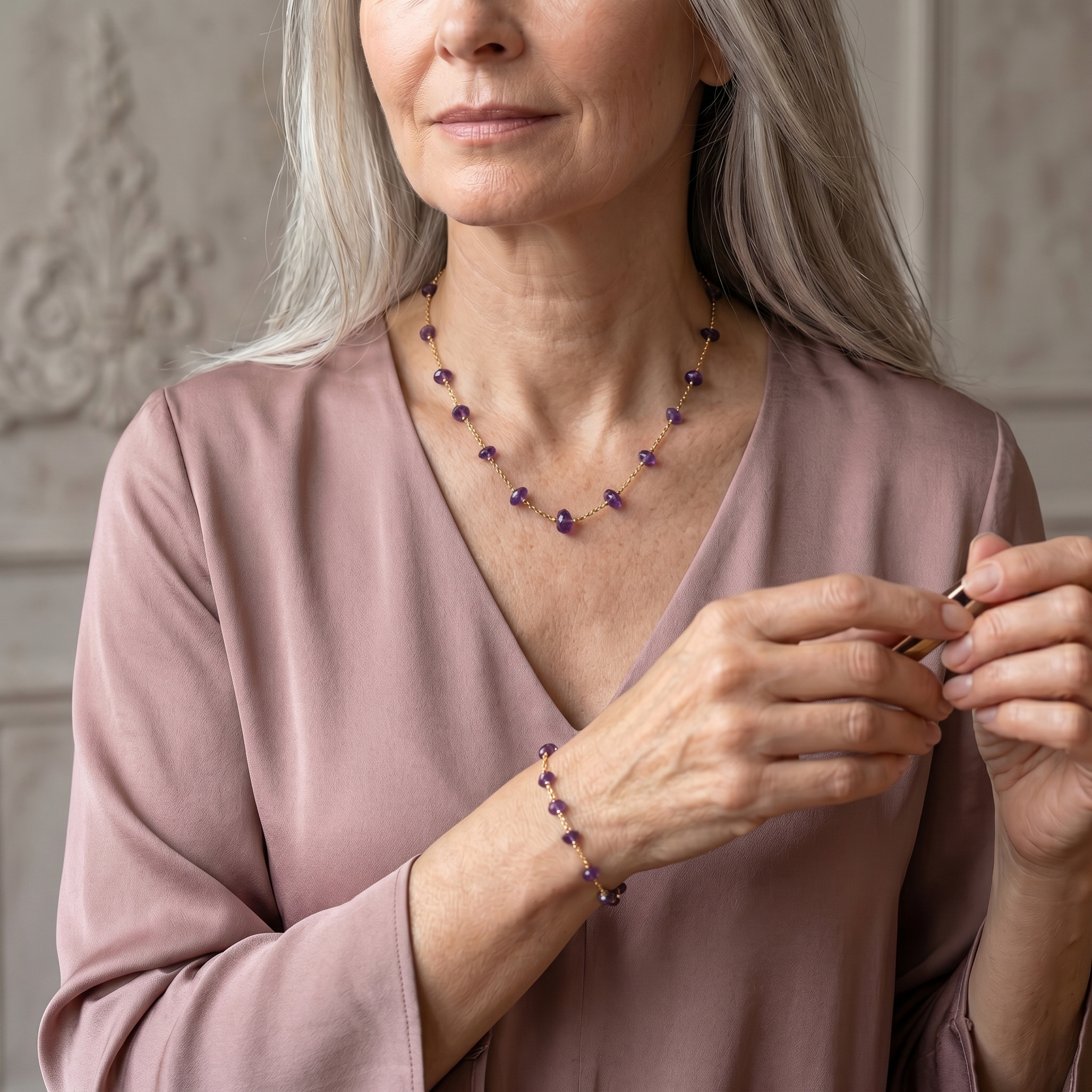 Amethyst Set - Halskette & Armband