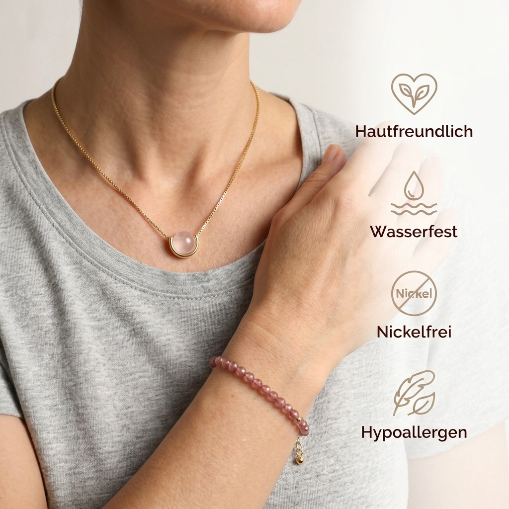 Rosenquarz Selbstliebe Set - Halskette & Armband