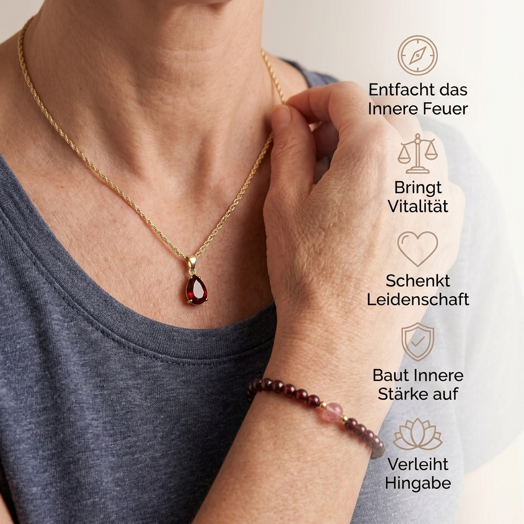 Rubin Vitalitäts Set - Halskette & Armband