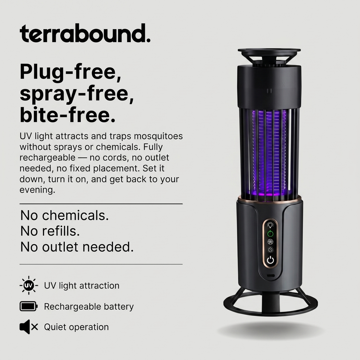 UV-Insektenvernichter-Lampe – wiederaufladbarer Insektenkiller und Mückenfalle