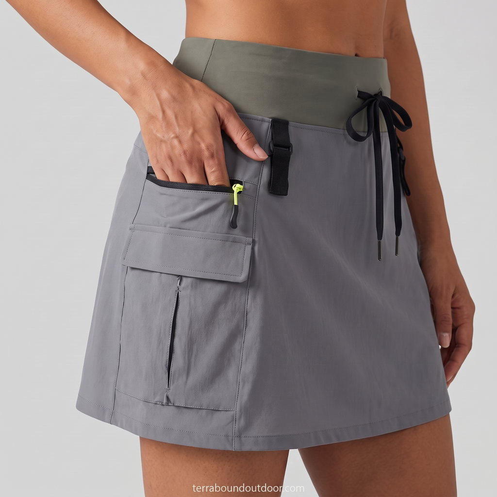 Damen Cargo-Skort mit Taschen – High-Waist, schnelltrocknend